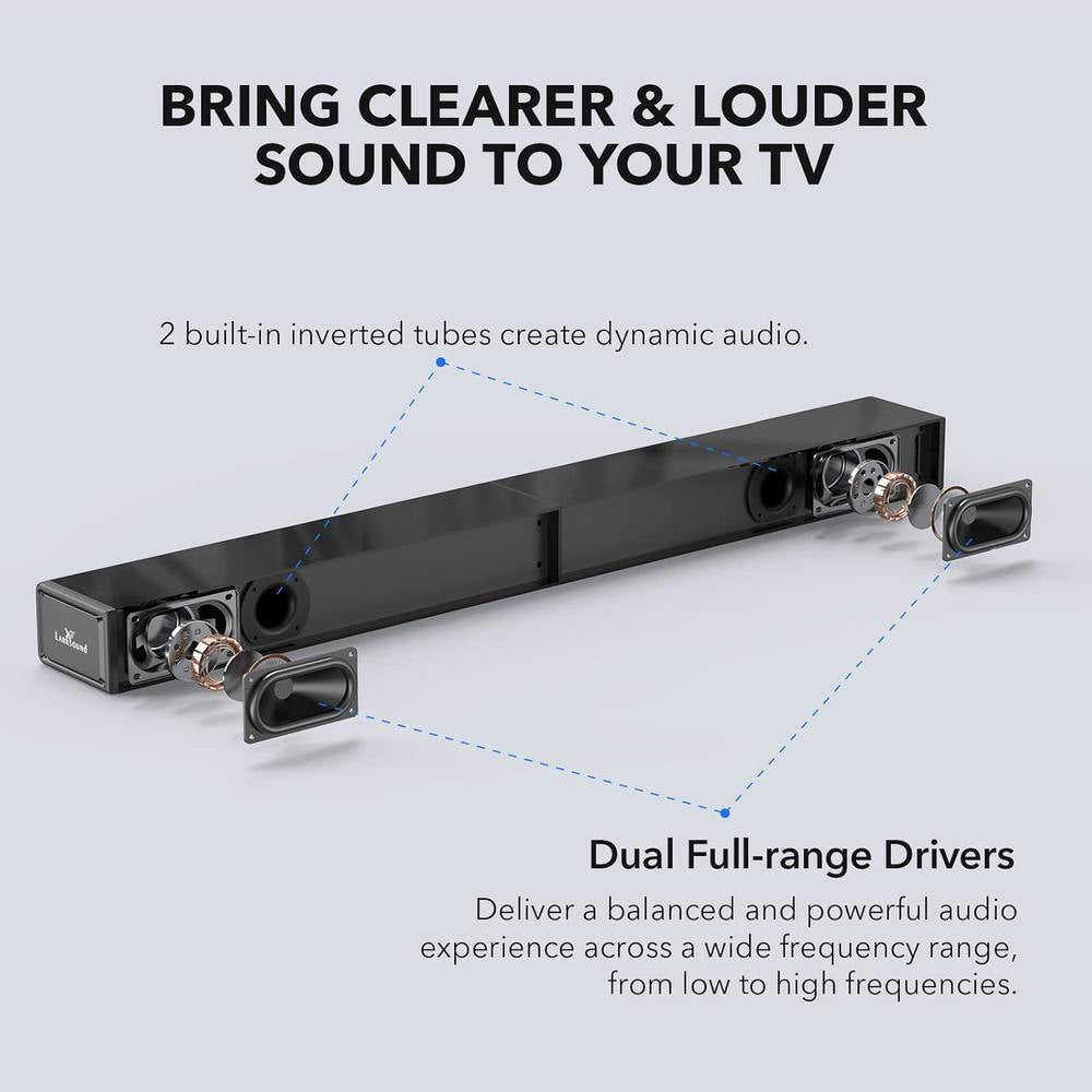31 In. 2 Channel Bluetooth Soundbar Surround Sound System with Remote, HDMI ARC, Optical, AUX, USB for TV Speaker