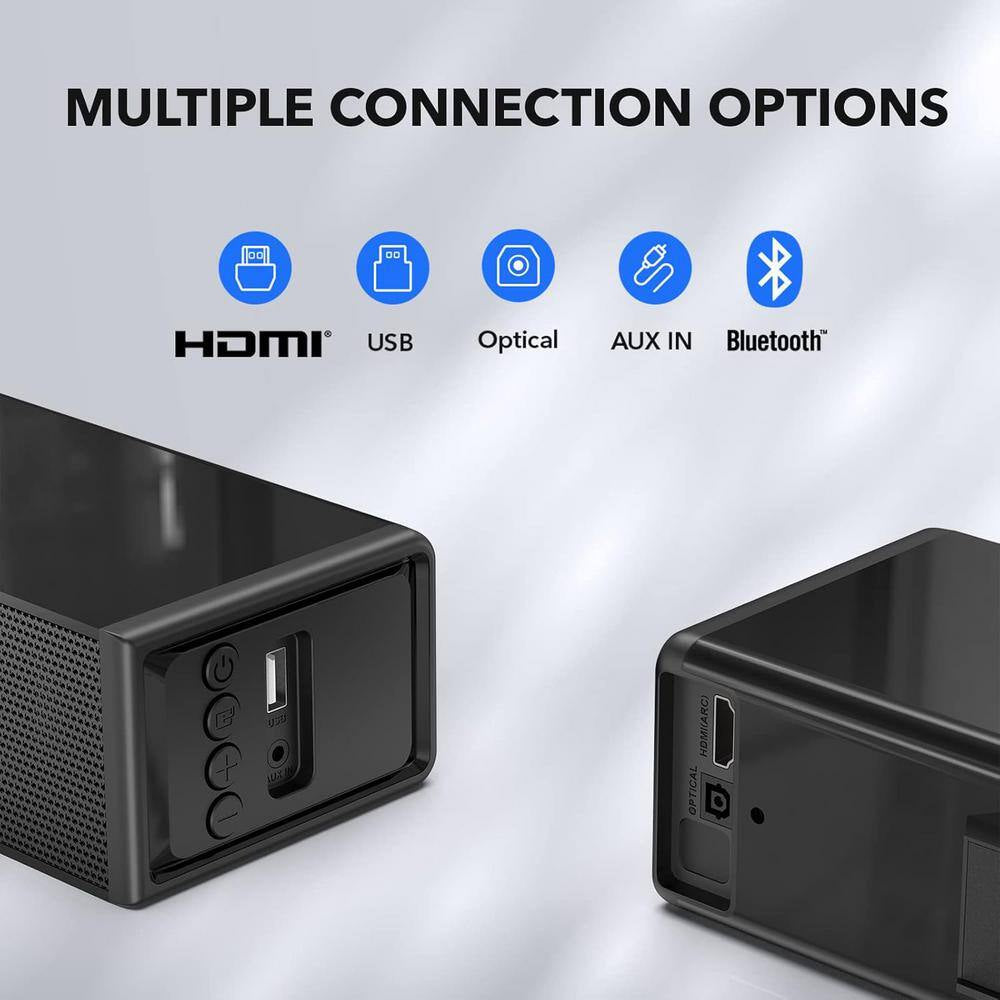 31 In. 2 Channel Bluetooth Soundbar Surround Sound System with Remote, HDMI ARC, Optical, AUX, USB for TV Speaker