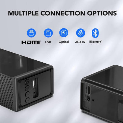 31 In. 2 Channel Bluetooth Soundbar Surround Sound System with Remote, HDMI ARC, Optical, AUX, USB for TV Speaker