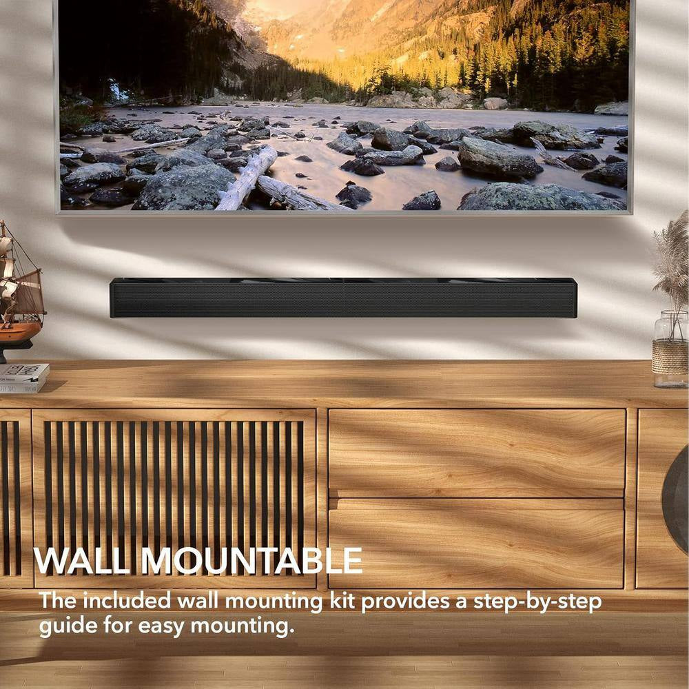 31 In. 2 Channel Bluetooth Soundbar Surround Sound System with Remote, HDMI ARC, Optical, AUX, USB for TV Speaker