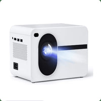 Projector with Wifi and Bluetooth Native 1080P Full HD Projector 18000 Lumens Outdoor 200" Projection Screen Video Movie Proyector Compatible with Smartphone, Hdmi,Usb,Av,Fire Stick, PS5, White