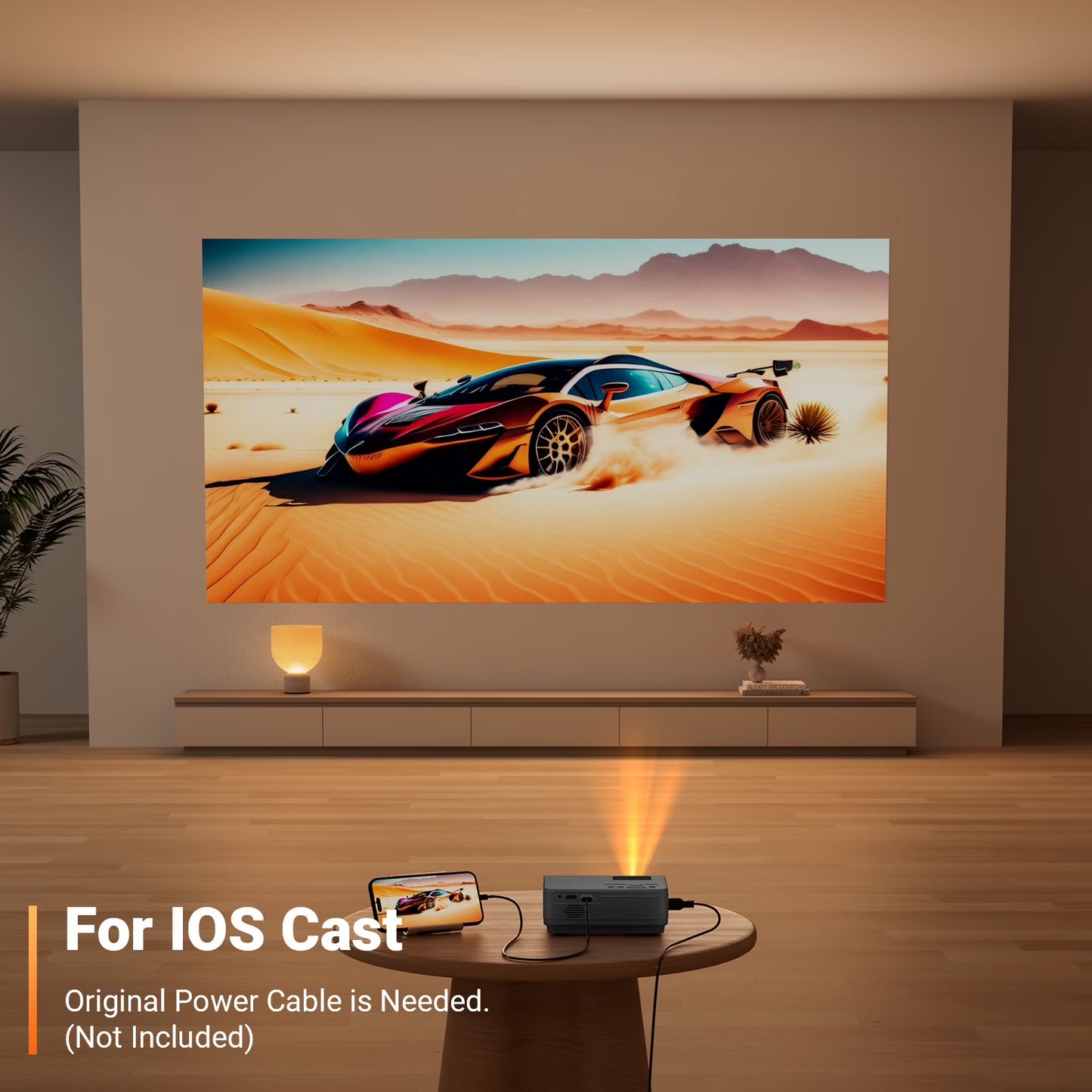 Mini Projector 1080P Portable Projector, Compatible with Ios/Android/ Windows/Tv/Hdmi/Usb Black 1PC