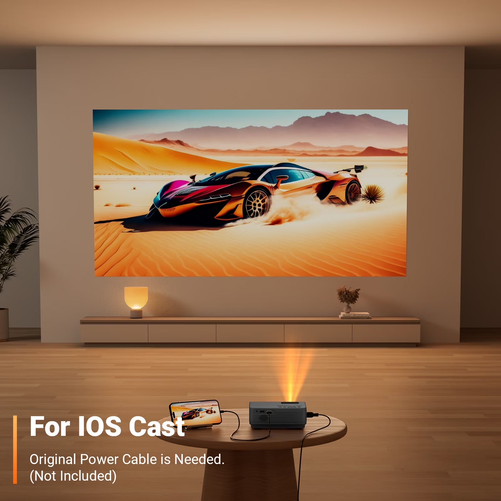 Mini Projector 1080P Portable Projector, Compatible with Ios/Android/ Windows/Tv/Hdmi/Usb Black 1PC