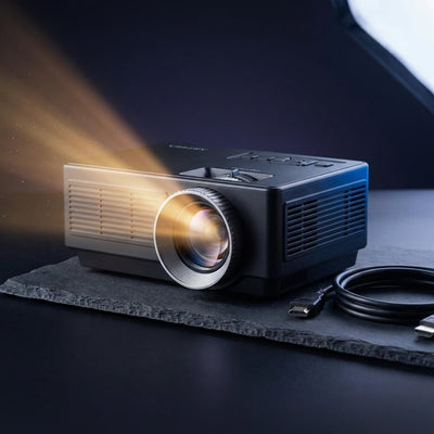 Mini Projector 1080P Portable Projector, Compatible with Ios/Android/ Windows/Tv/Hdmi/Usb Black 1PC